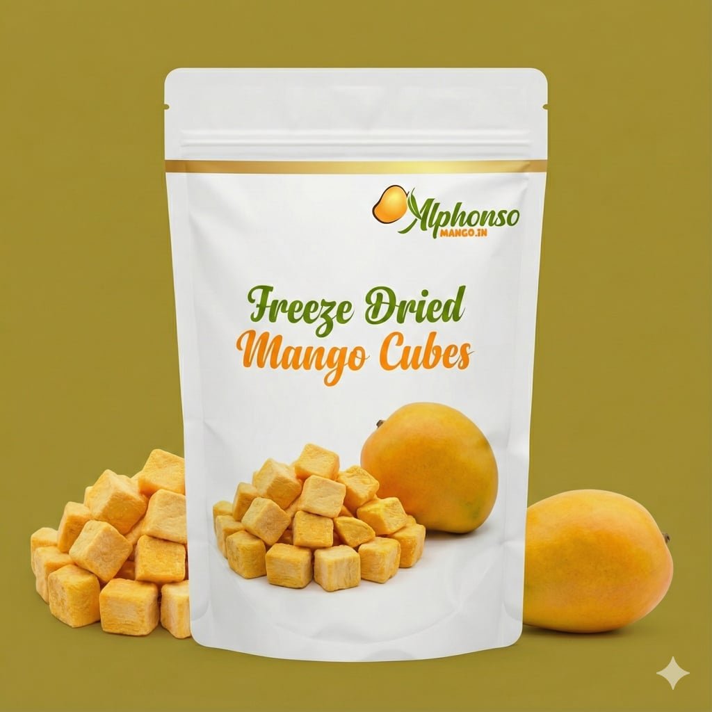 Freeze Dried Alphonso Mango Cubes - AlphonsoMango.in